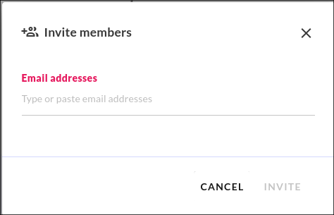 Invite users modale