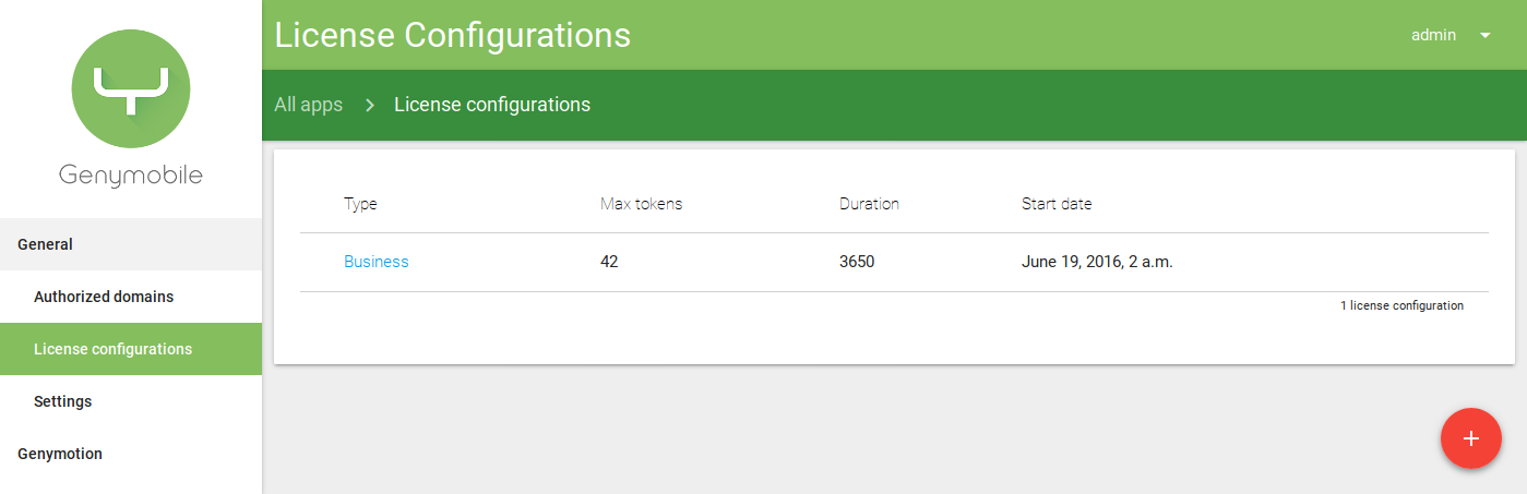 License configuration