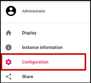 Configuration tab