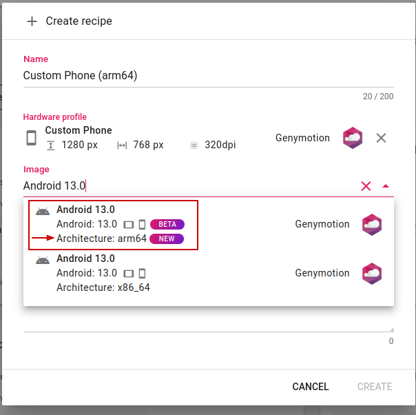 Create a custom arm64 recipe