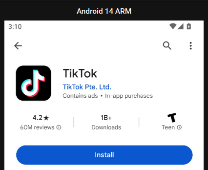 TikTok on Goolge Play Store