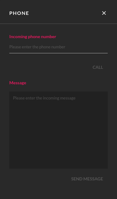 Phone widget window